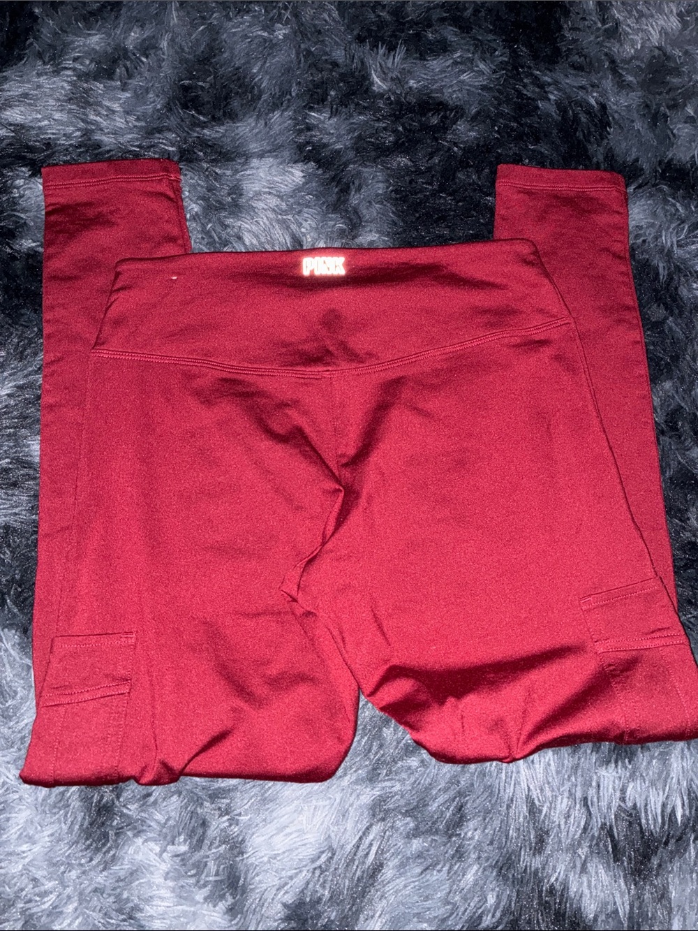 Womens Red Stretch Active pink by Victoria Secret super soft leggings - Picture 2 of 11